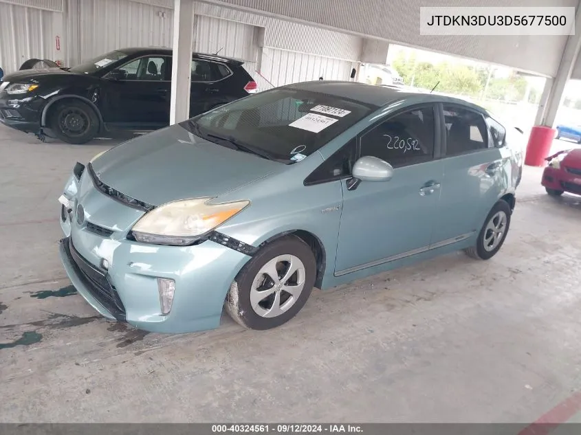 2013 Toyota Prius VIN: JTDKN3DU3D5677500 Lot: 40324561