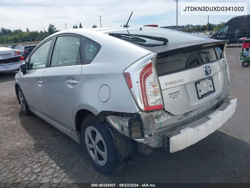 2013 Toyota Prius Two VIN: JTDKN3DUXD0341002 Lot: 40325007