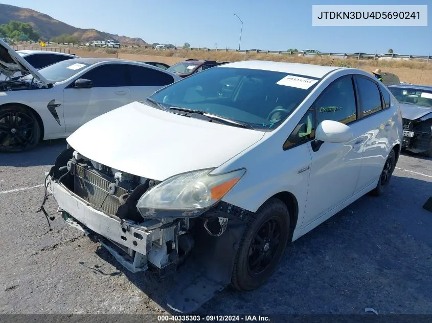 2013 Toyota Prius Three VIN: JTDKN3DU4D5690241 Lot: 40335303