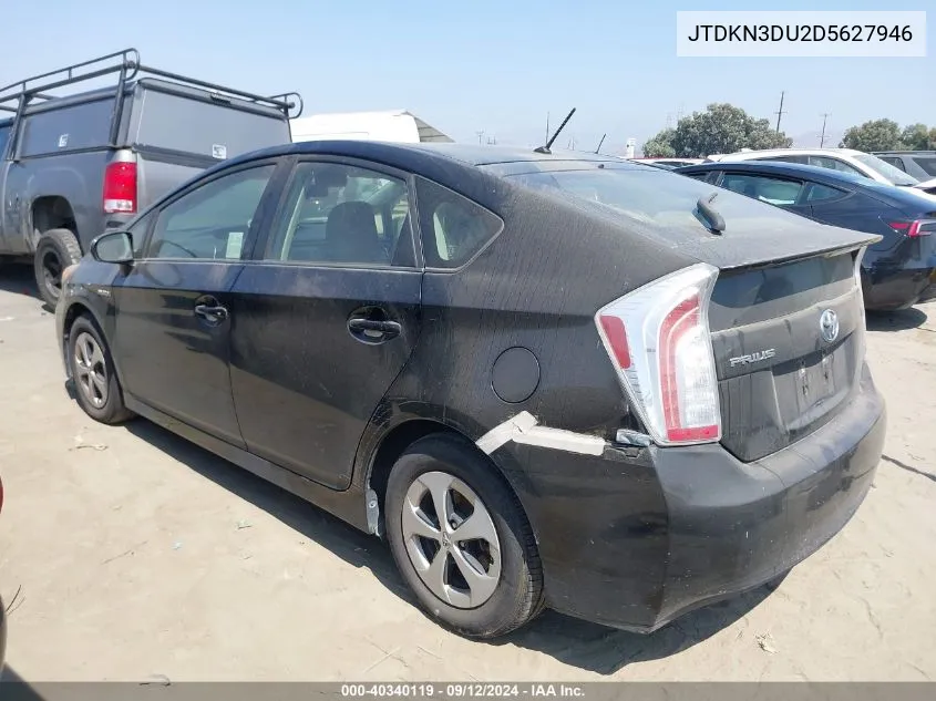 2013 Toyota Prius Two VIN: JTDKN3DU2D5627946 Lot: 40340119