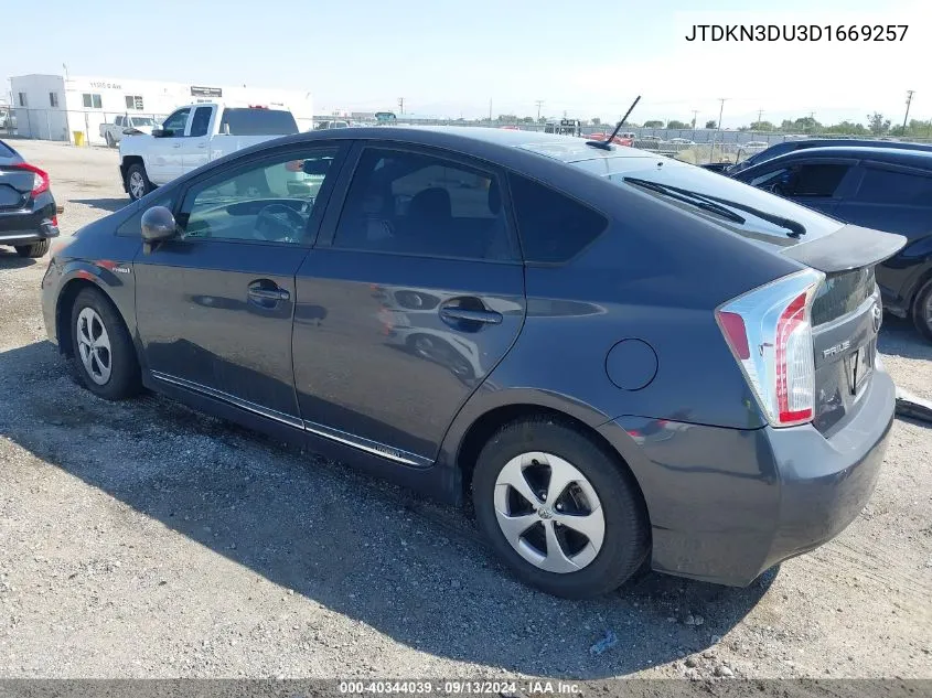 JTDKN3DU3D1669257 2013 Toyota Prius