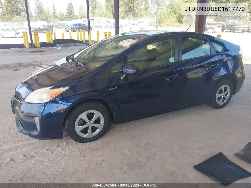 2013 Toyota Prius Three VIN: JTDKN3DU8D1617770 Lot: 40347584