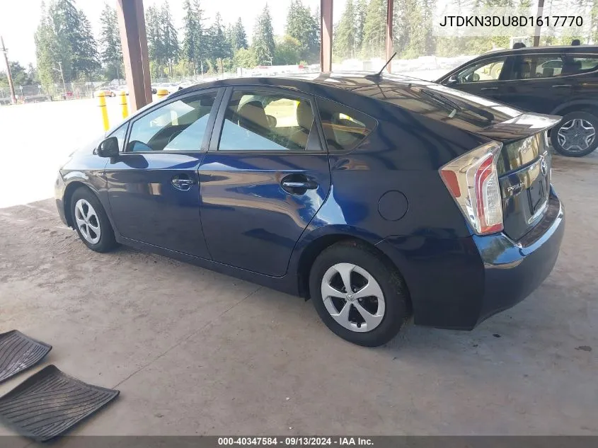 2013 Toyota Prius Three VIN: JTDKN3DU8D1617770 Lot: 40347584