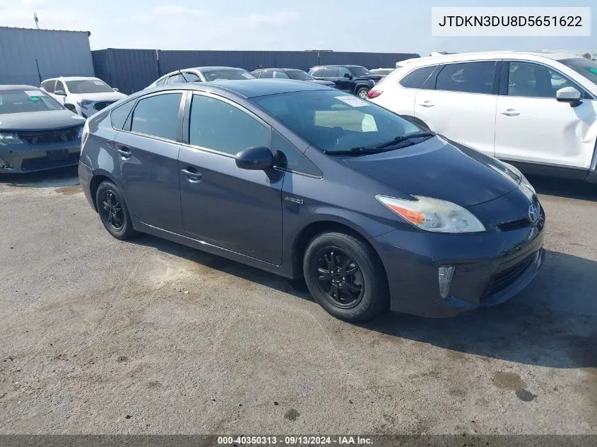 JTDKN3DU8D5651622 2013 Toyota Prius Three