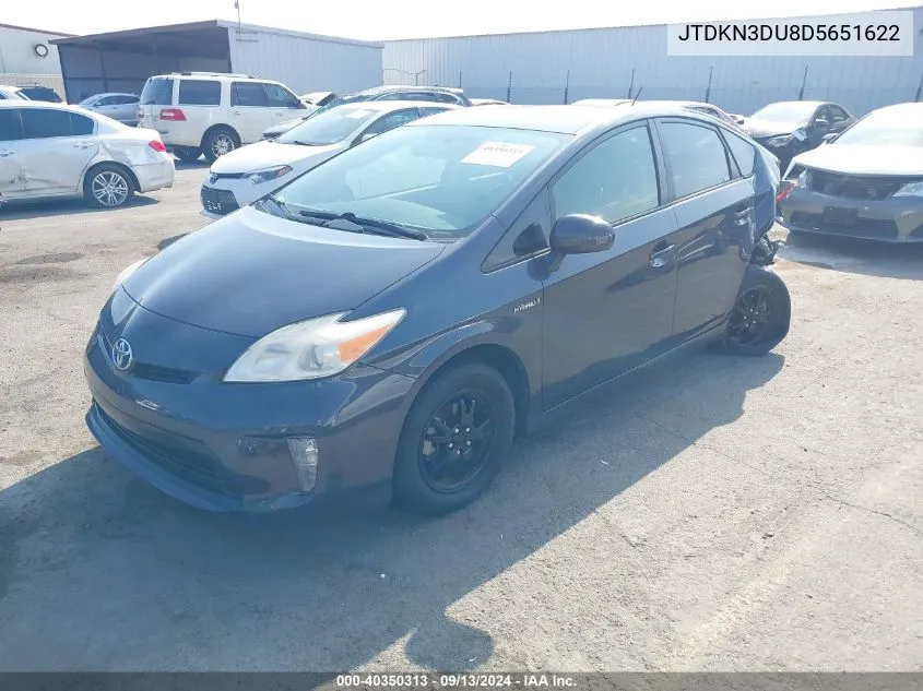 JTDKN3DU8D5651622 2013 Toyota Prius Three