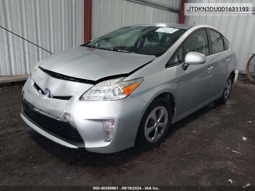 2013 Toyota Prius Two VIN: JTDKN3DU0D1631193 Lot: 40359961