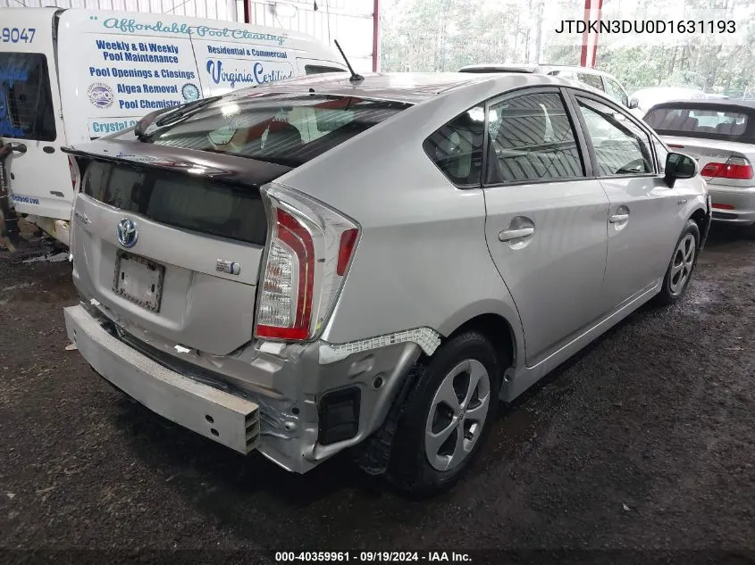 2013 Toyota Prius Two VIN: JTDKN3DU0D1631193 Lot: 40359961