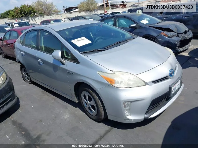 2013 Toyota Prius Three VIN: JTDKN3DU3D0337423 Lot: 40368263