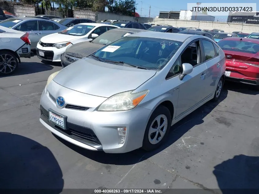 2013 Toyota Prius Three VIN: JTDKN3DU3D0337423 Lot: 40368263