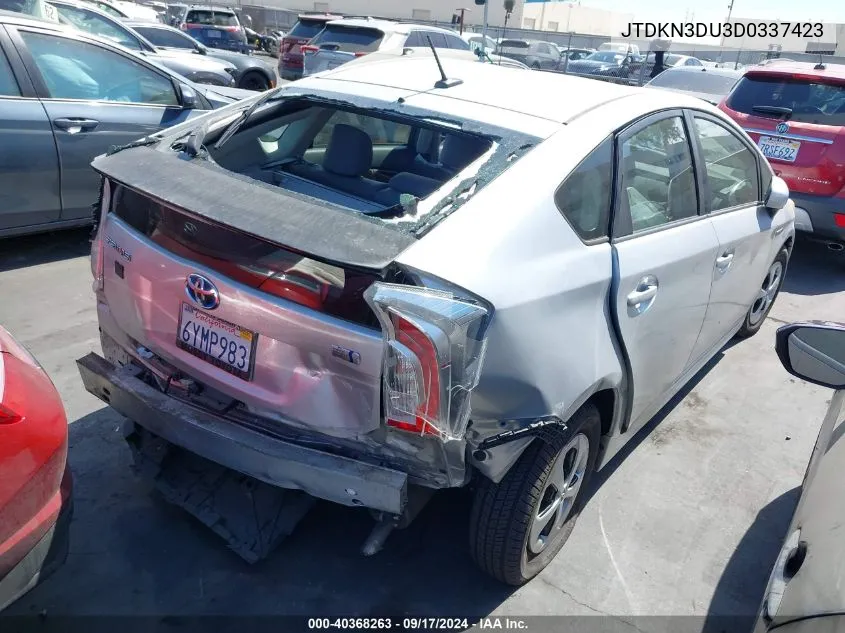 JTDKN3DU3D0337423 2013 Toyota Prius Three