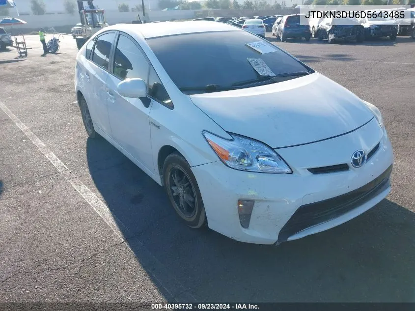 2013 Toyota Prius Two VIN: JTDKN3DU6D5643485 Lot: 40395732