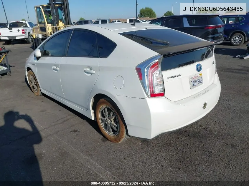 2013 Toyota Prius Two VIN: JTDKN3DU6D5643485 Lot: 40395732