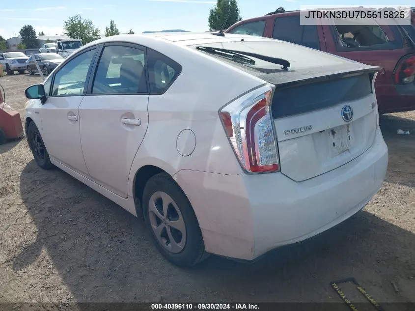 2013 Toyota Prius Three VIN: JTDKN3DU7D5615825 Lot: 40396110