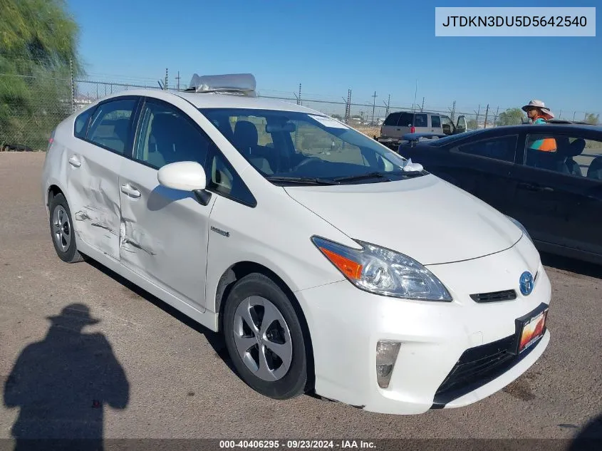 2013 Toyota Prius Three VIN: JTDKN3DU5D5642540 Lot: 40406295