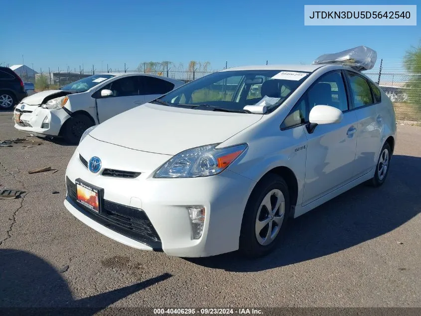 2013 Toyota Prius Three VIN: JTDKN3DU5D5642540 Lot: 40406295