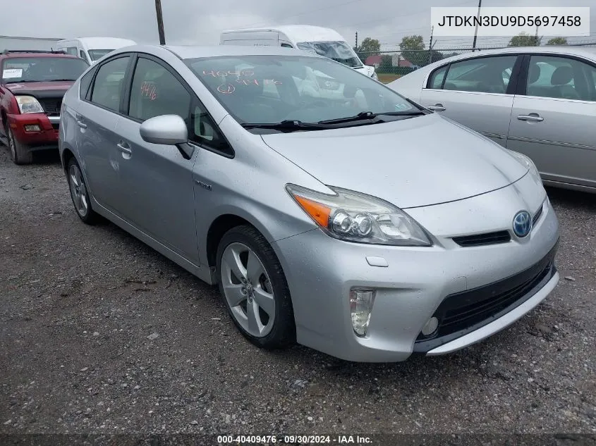 2013 Toyota Prius Five VIN: JTDKN3DU9D5697458 Lot: 40409476