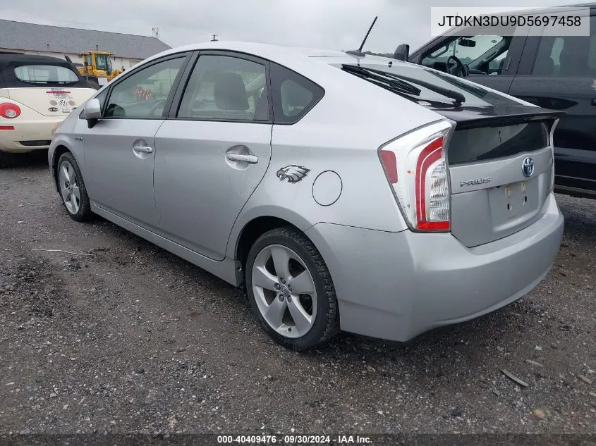 2013 Toyota Prius Five VIN: JTDKN3DU9D5697458 Lot: 40409476