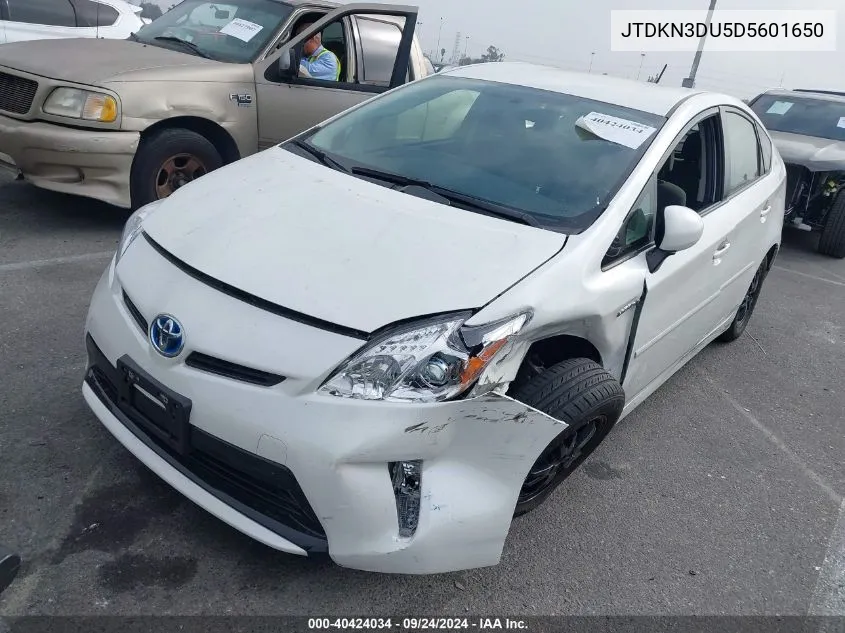 2013 Toyota Prius Two VIN: JTDKN3DU5D5601650 Lot: 40424034