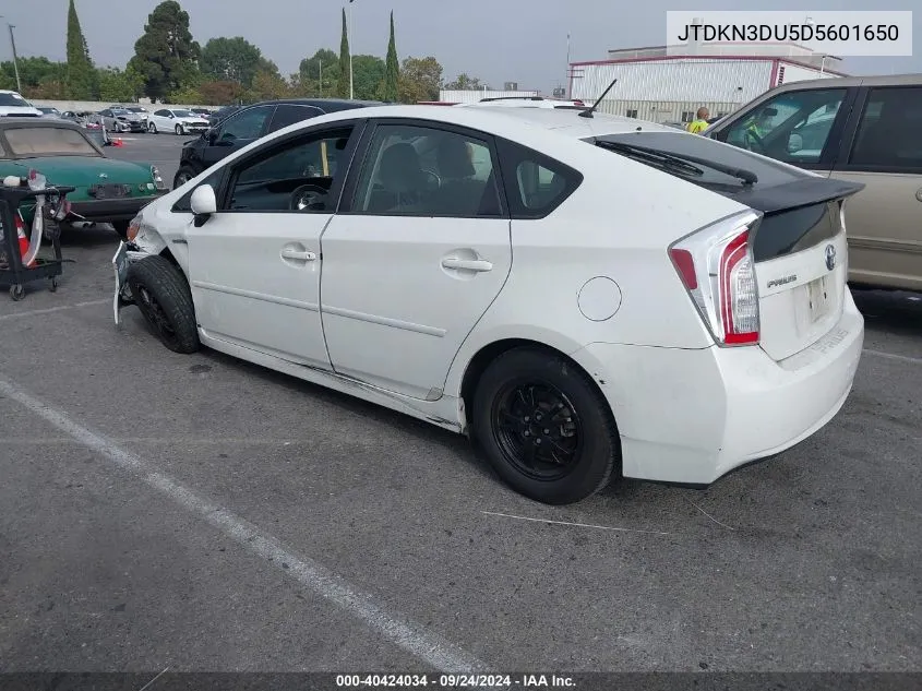 2013 Toyota Prius Two VIN: JTDKN3DU5D5601650 Lot: 40424034