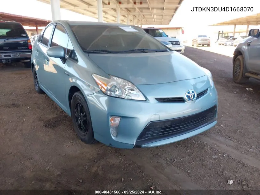 2013 Toyota Prius Two VIN: JTDKN3DU4D1668070 Lot: 40431560