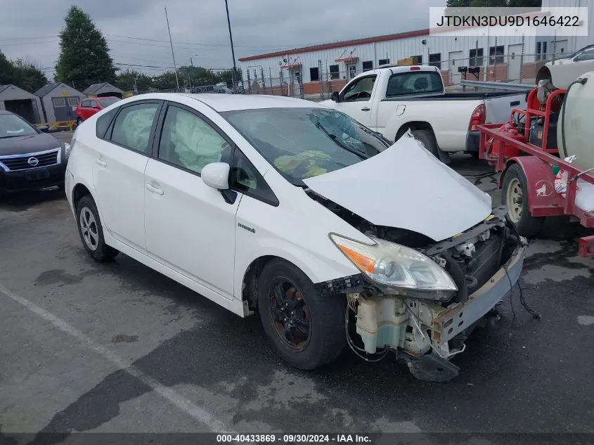 2013 Toyota Prius VIN: JTDKN3DU9D1646422 Lot: 40433869