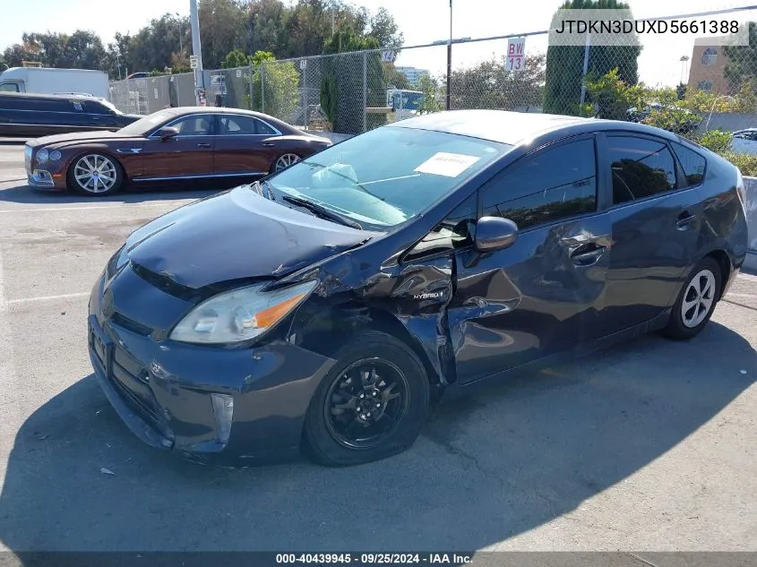 2013 Toyota Prius Three VIN: JTDKN3DUXD5661388 Lot: 40439945