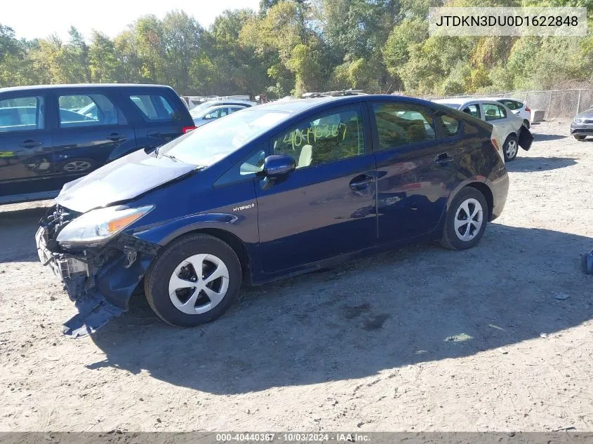 2013 Toyota Prius Two VIN: JTDKN3DU0D1622848 Lot: 40440367