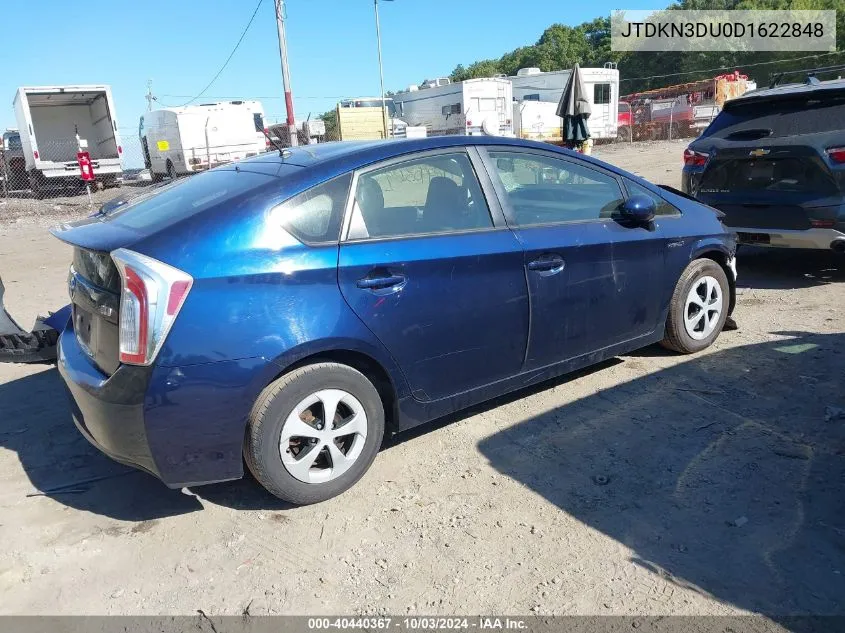 2013 Toyota Prius Two VIN: JTDKN3DU0D1622848 Lot: 40440367