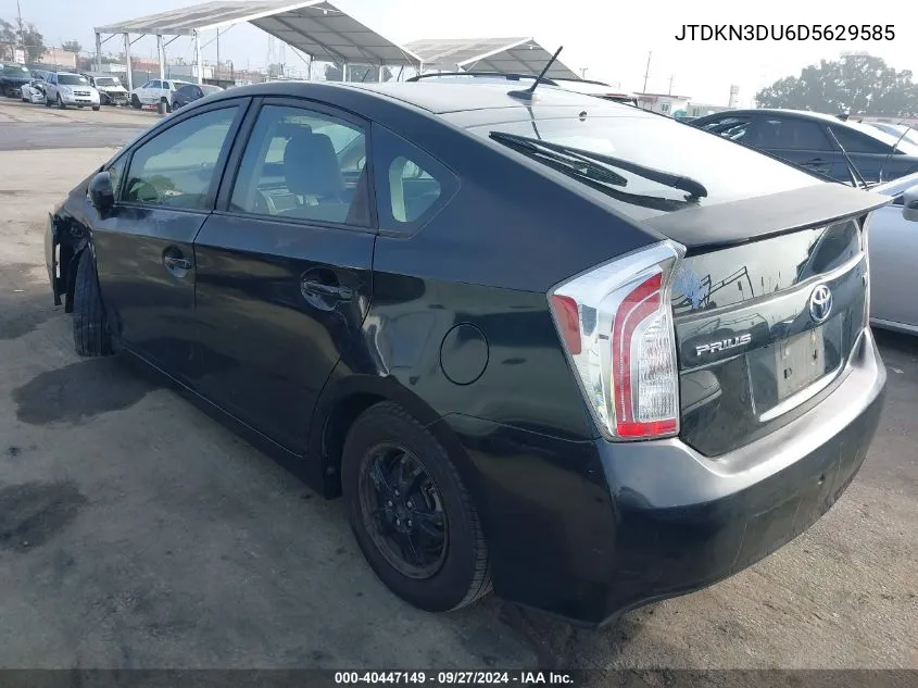 2013 Toyota Prius Three VIN: JTDKN3DU6D5629585 Lot: 40447149