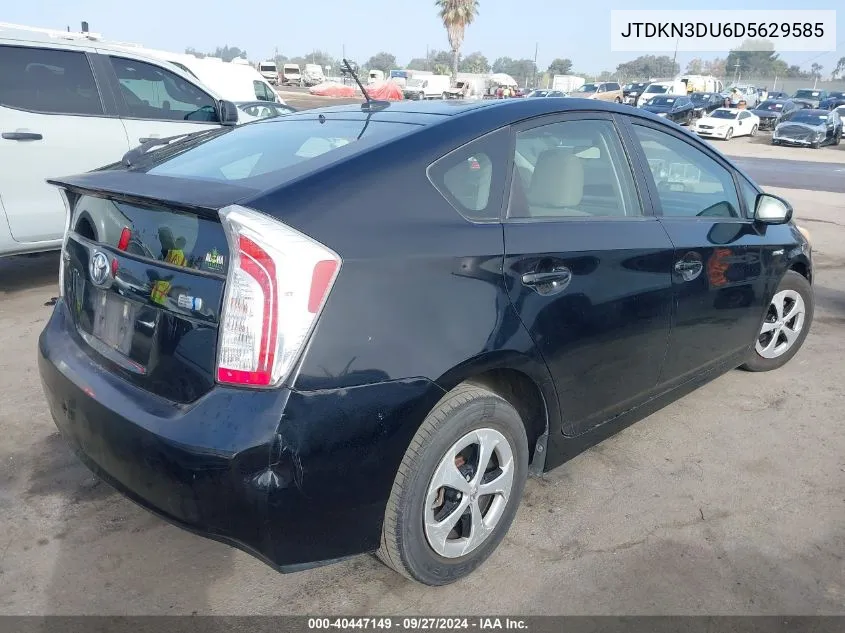 2013 Toyota Prius Three VIN: JTDKN3DU6D5629585 Lot: 40447149