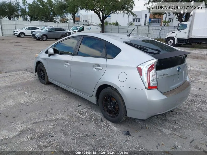 2013 Toyota Prius Two VIN: JTDKN3DU6D1724266 Lot: 40449418