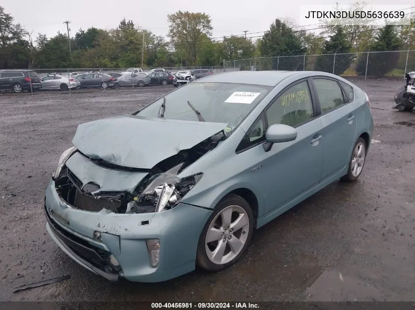 2013 Toyota Prius VIN: JTDKN3DU5D5636639 Lot: 40456981