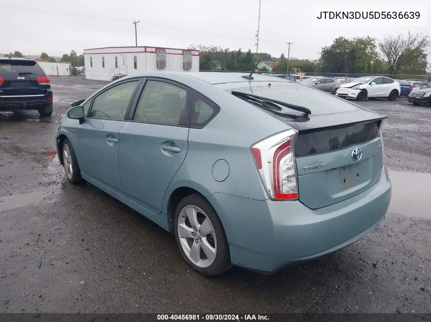 2013 Toyota Prius VIN: JTDKN3DU5D5636639 Lot: 40456981