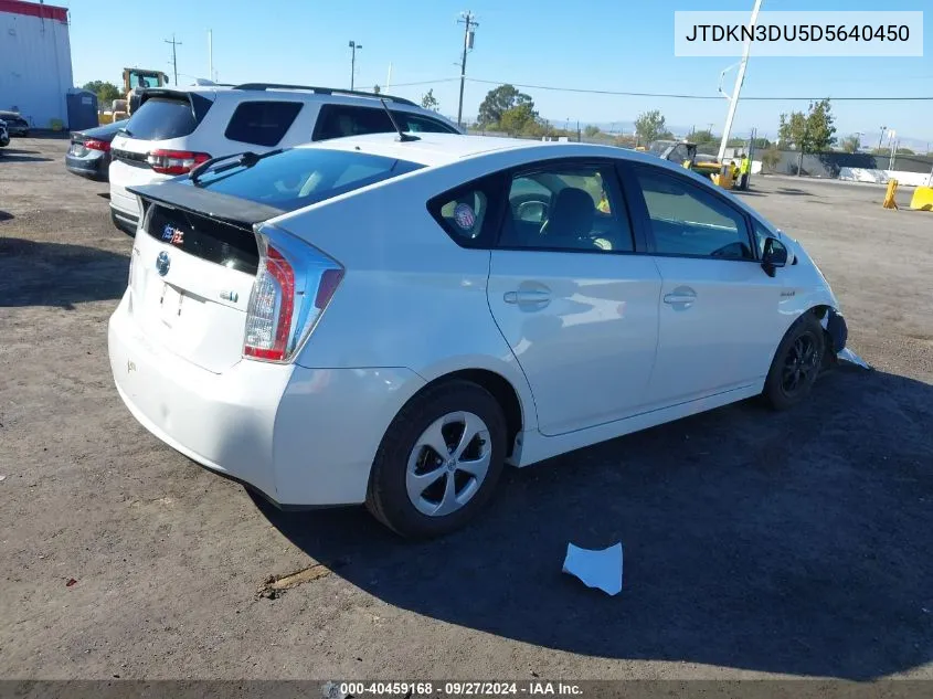 JTDKN3DU5D5640450 2013 Toyota Prius Three