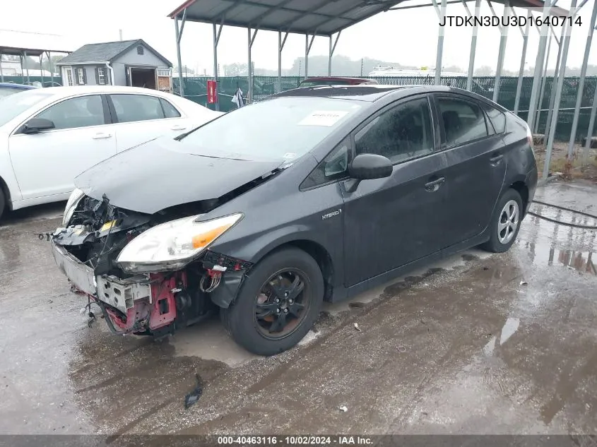 2013 Toyota Prius Two VIN: JTDKN3DU3D1640714 Lot: 40463116