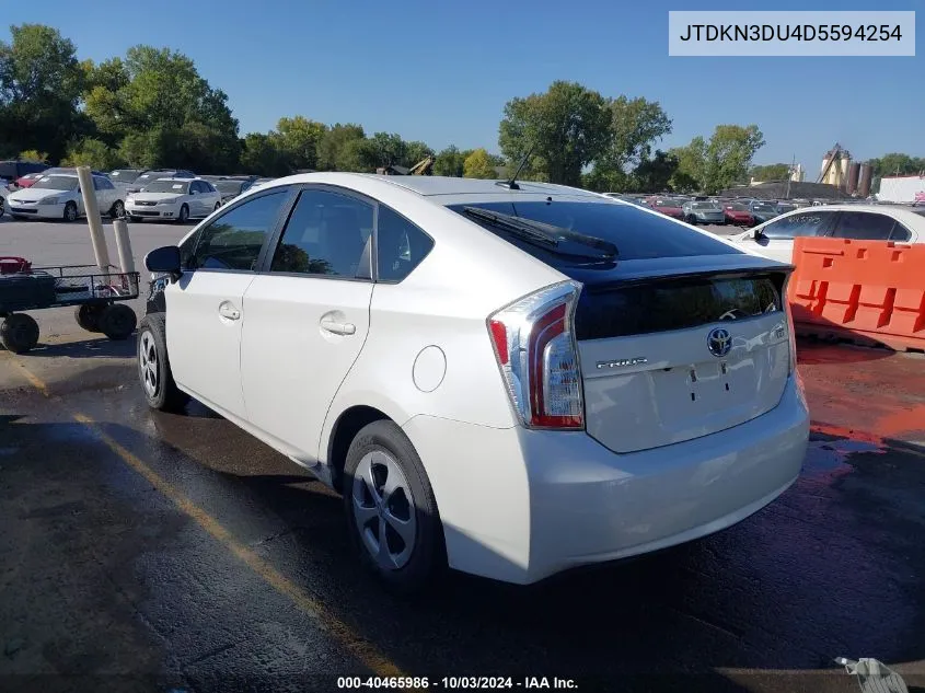 2013 Toyota Prius Four VIN: JTDKN3DU4D5594254 Lot: 40465986