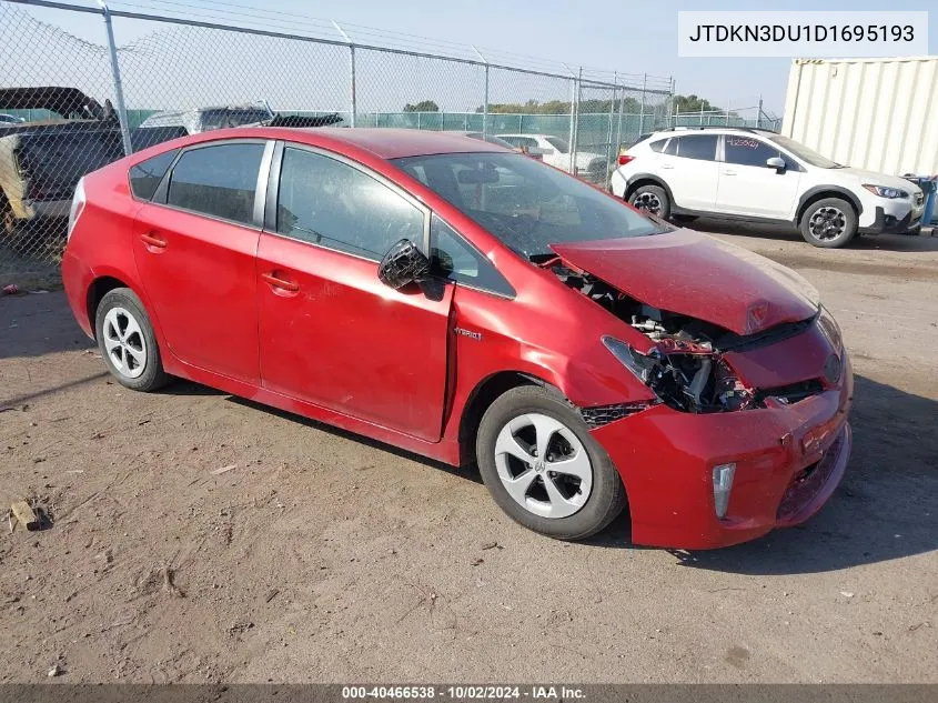 2013 Toyota Prius Two VIN: JTDKN3DU1D1695193 Lot: 40466538