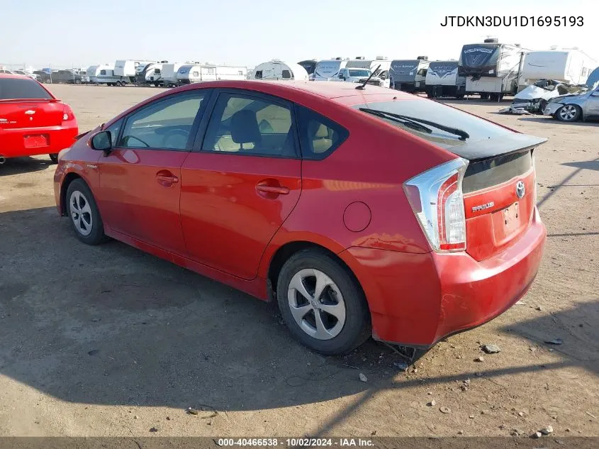 2013 Toyota Prius Two VIN: JTDKN3DU1D1695193 Lot: 40466538