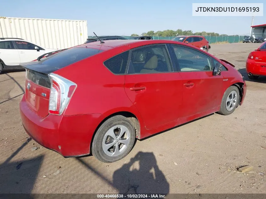 2013 Toyota Prius Two VIN: JTDKN3DU1D1695193 Lot: 40466538