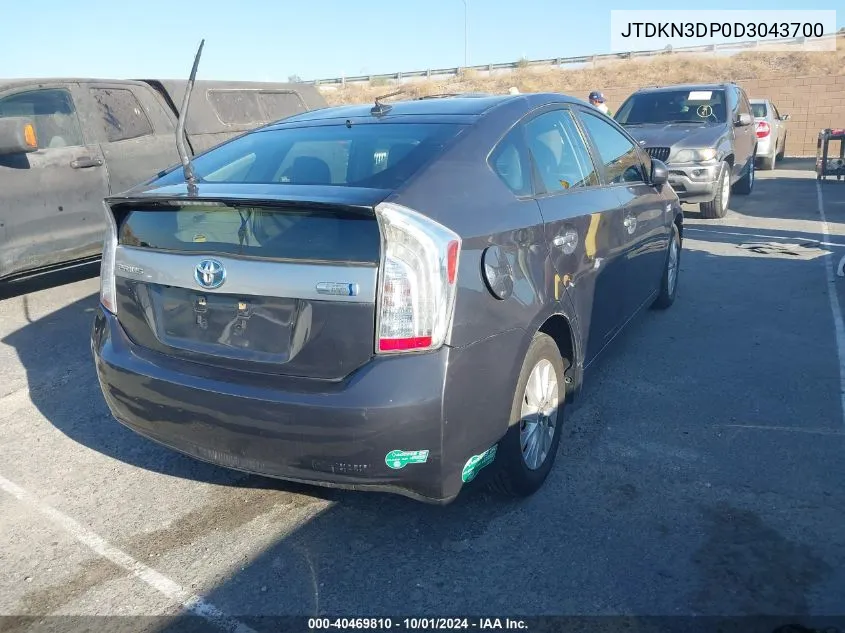 JTDKN3DP0D3043700 2013 Toyota Prius Plug-In