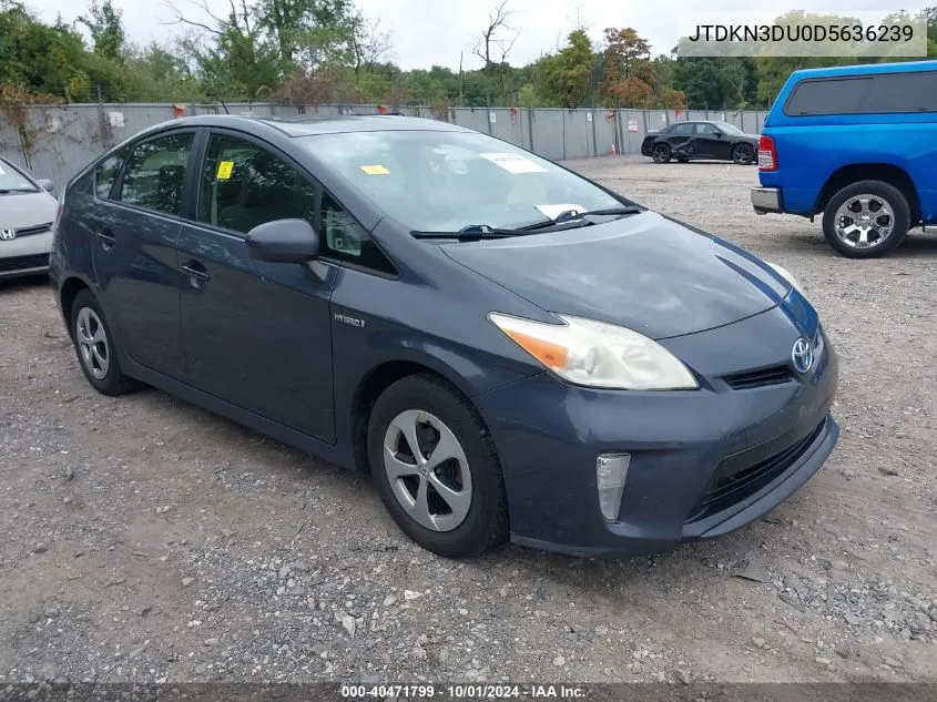 2013 Toyota Prius Three VIN: JTDKN3DU0D5636239 Lot: 40471799