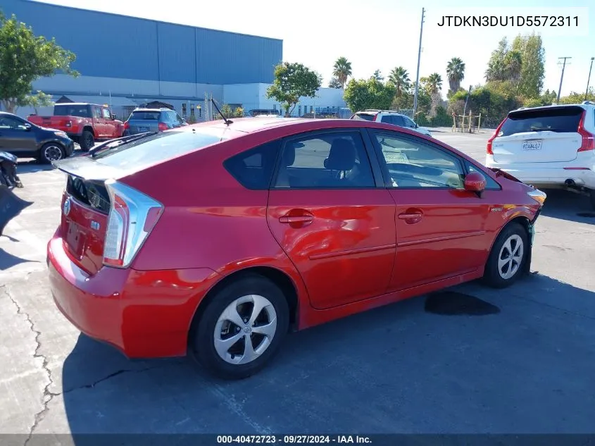 2013 Toyota Prius Two VIN: JTDKN3DU1D5572311 Lot: 40472723