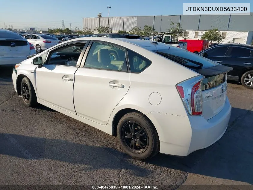 2013 Toyota Prius VIN: JTDKN3DUXD5633400 Lot: 40475835