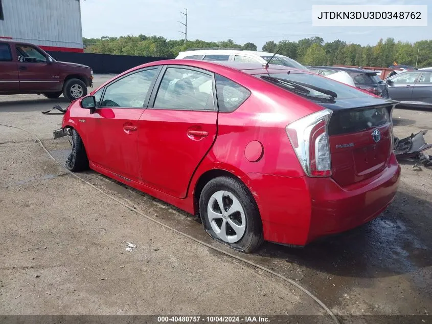 2013 Toyota Prius Two VIN: JTDKN3DU3D0348762 Lot: 40480757