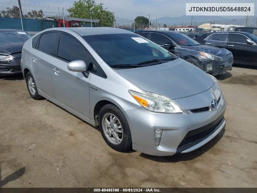 2013 Toyota Prius VIN: JTDKN3DU5D5648824 Lot: 40488748