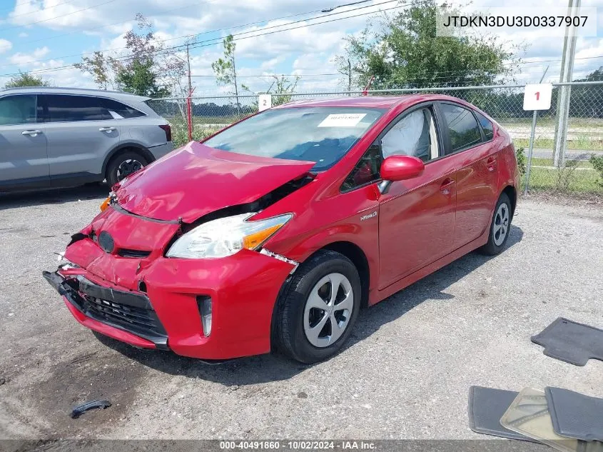 2013 Toyota Prius Two VIN: JTDKN3DU3D0337907 Lot: 40491860