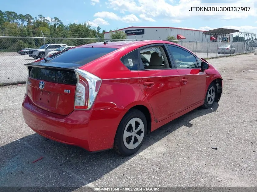 2013 Toyota Prius Two VIN: JTDKN3DU3D0337907 Lot: 40491860