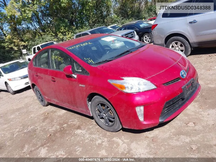 2013 Toyota Prius Three VIN: JTDKN3DU5D0348388 Lot: 40497676