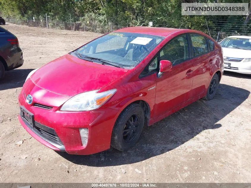 2013 Toyota Prius Three VIN: JTDKN3DU5D0348388 Lot: 40497676