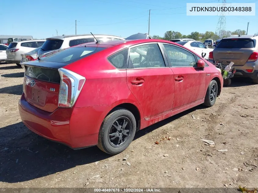 2013 Toyota Prius Three VIN: JTDKN3DU5D0348388 Lot: 40497676